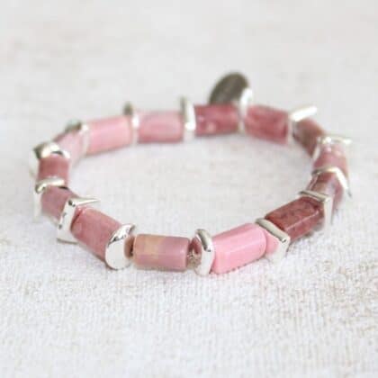 Pink Sand Rhodonit-Armband silber